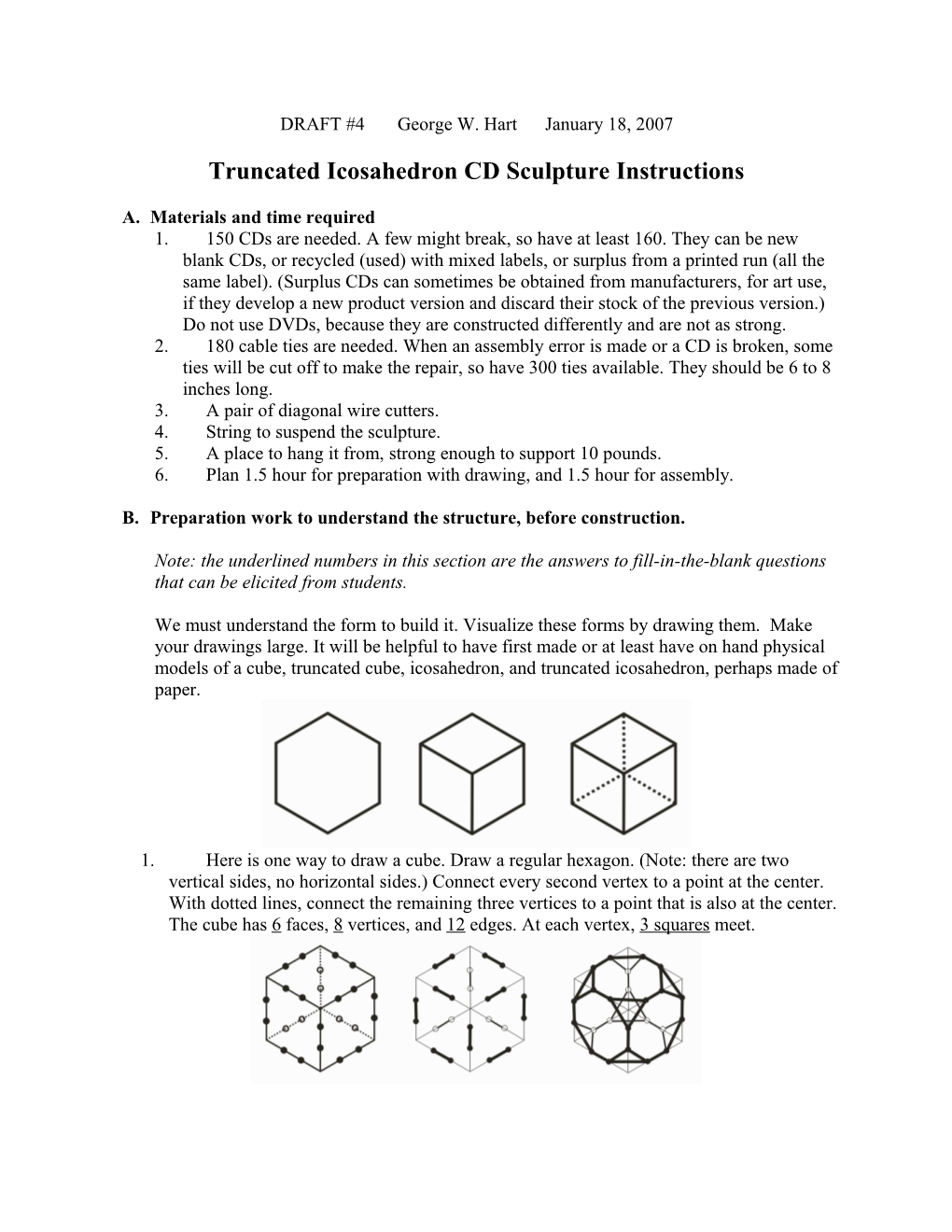 Truncated Icosahedron CD Sculpture Instructions