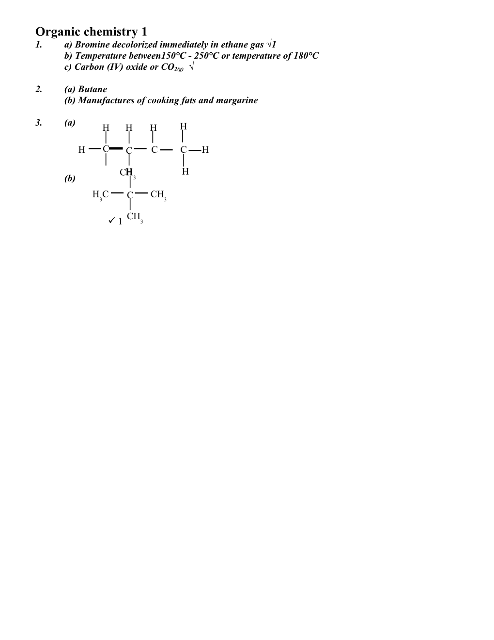 Organic Chemistry 1