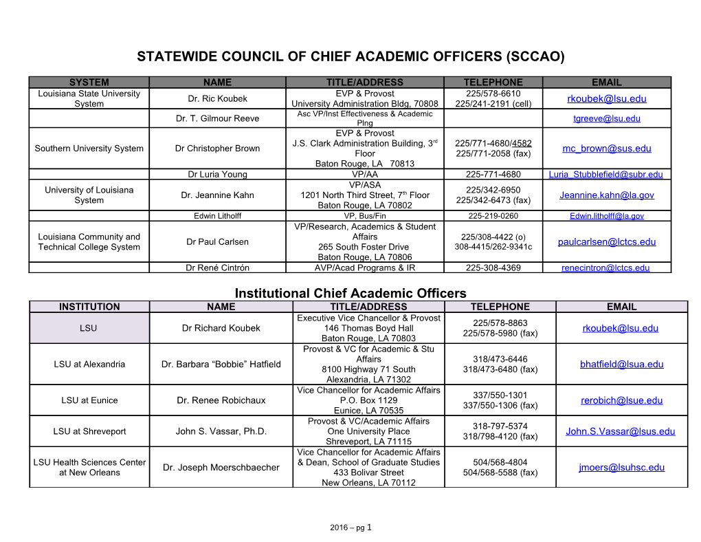 Statewide Council of Chief Academic Officers (Sccao) s2