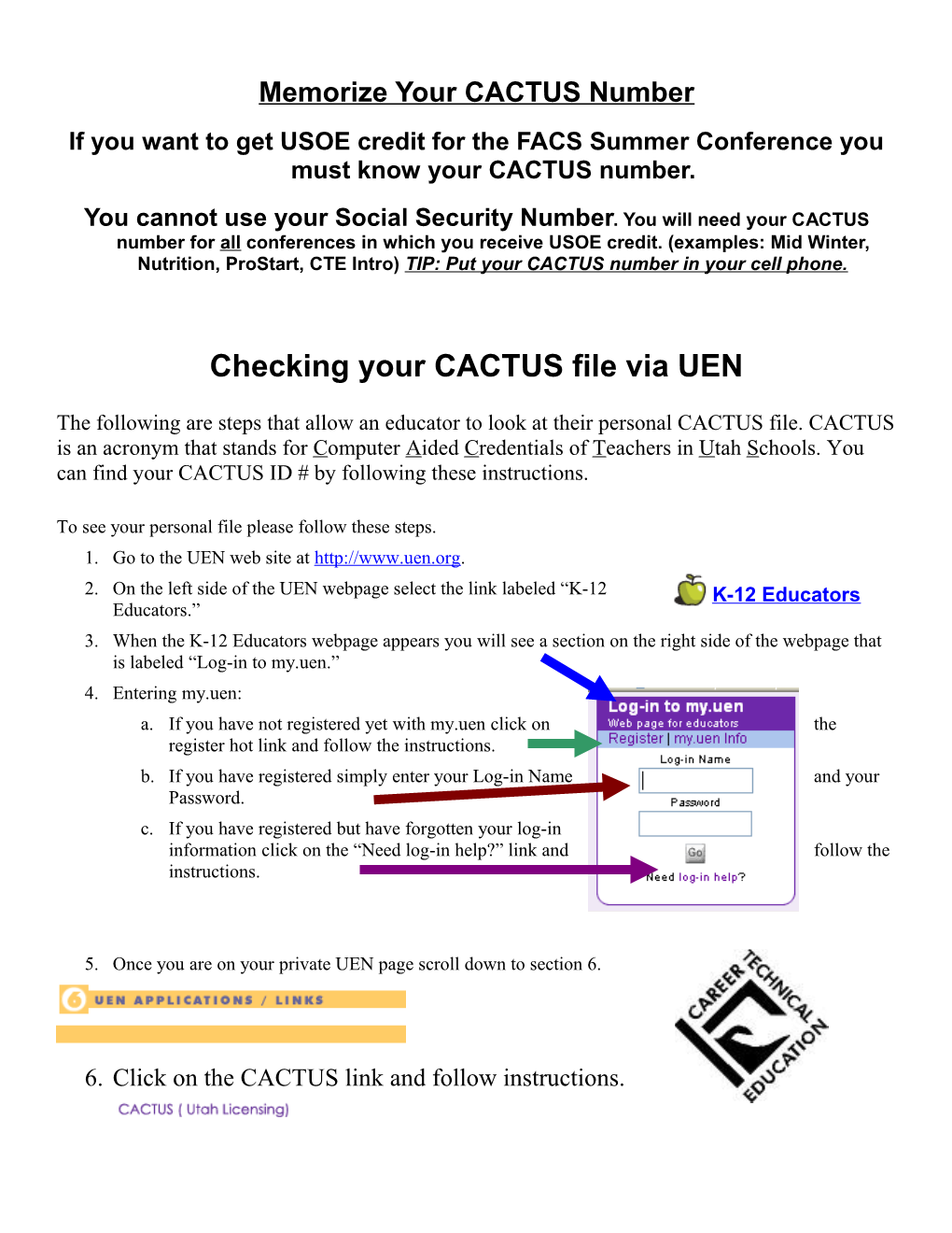 Checking Your CACTUS File Via UEN