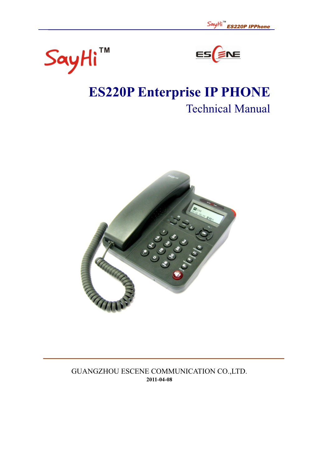 ES220P Enterprise IP PHONE