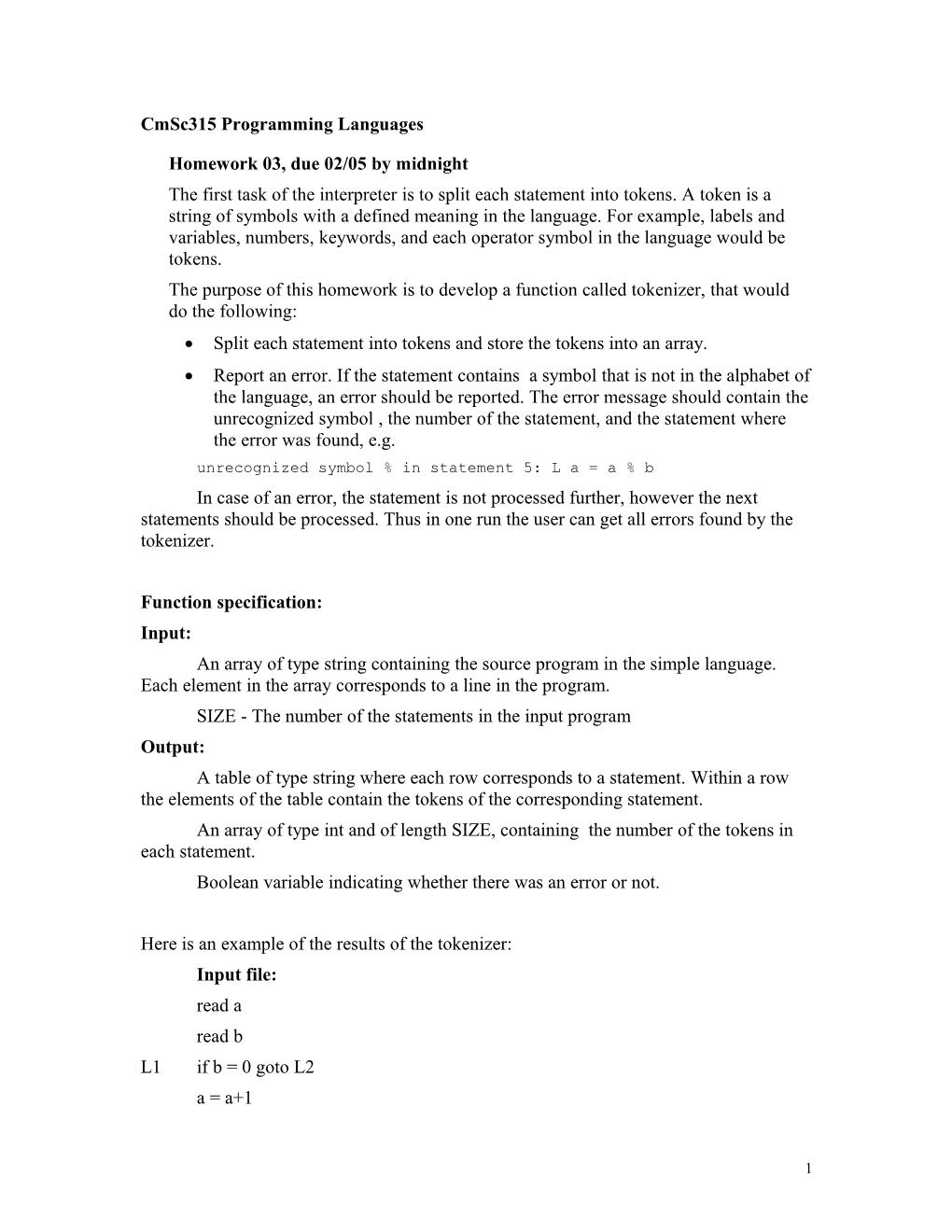 Cmsc315 Programming Languages