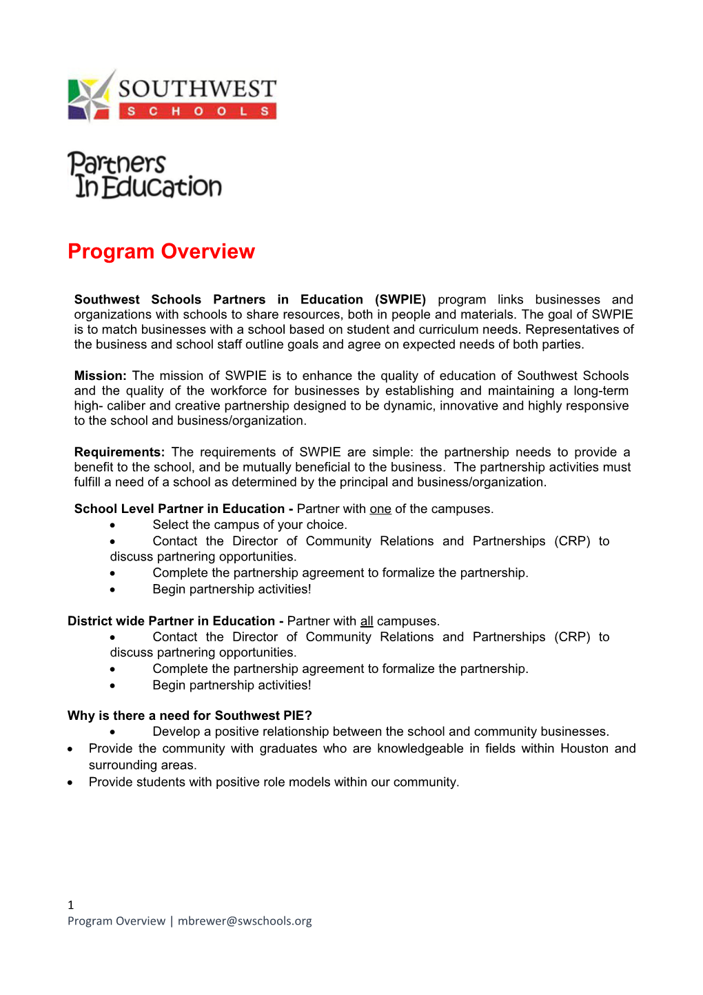 Program Overview s1