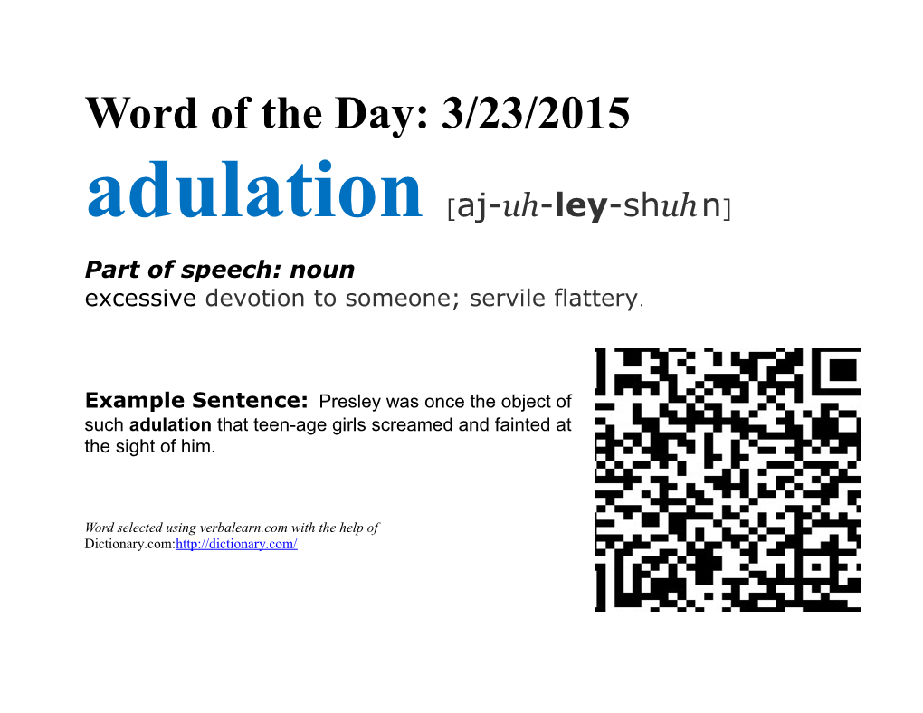 Word of the Day: 3/23/2015