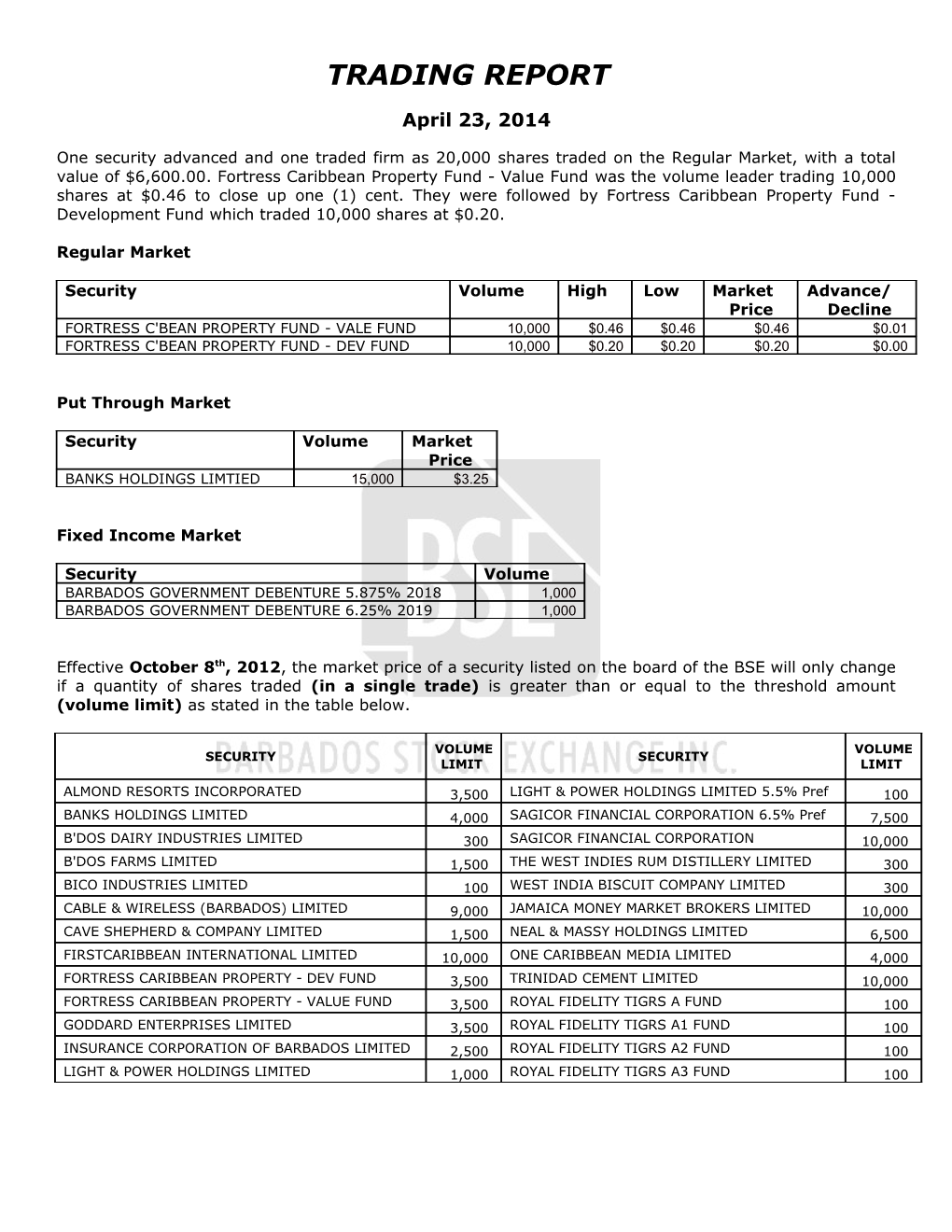 Trading Report s11