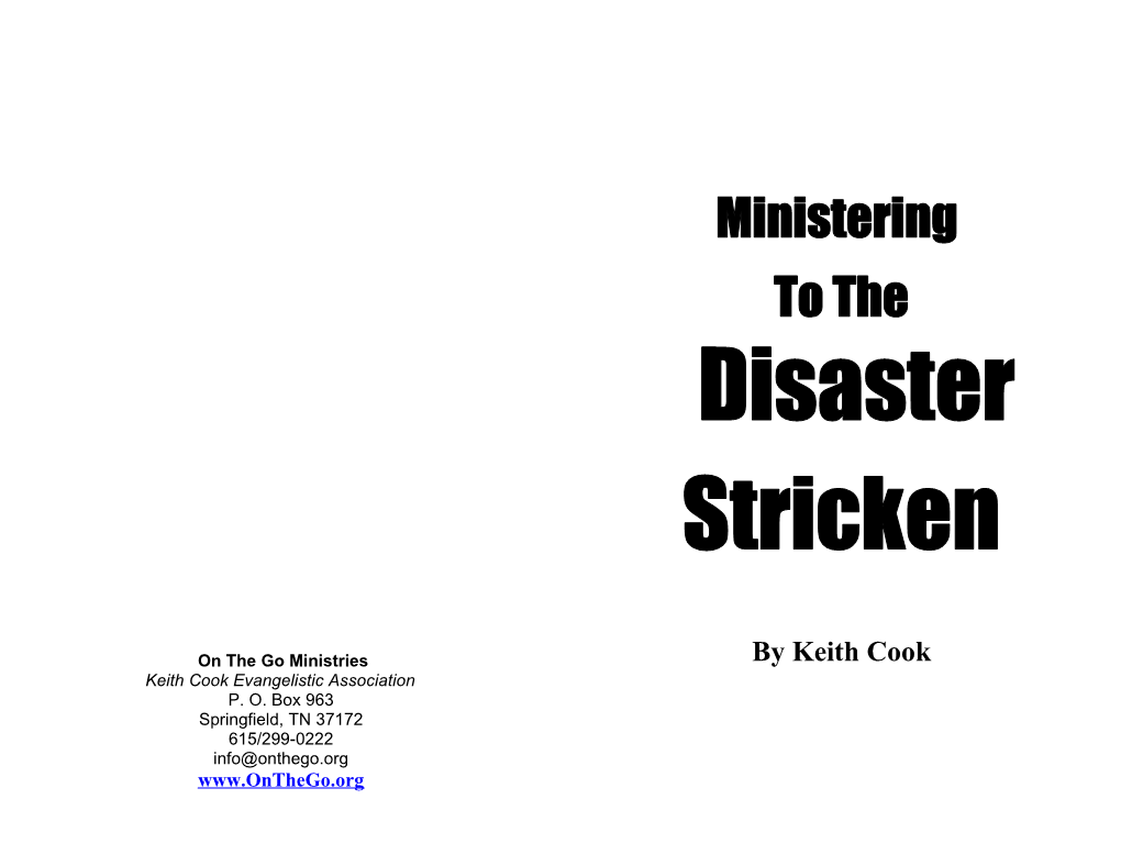 Witnessing to Disaster Stricken