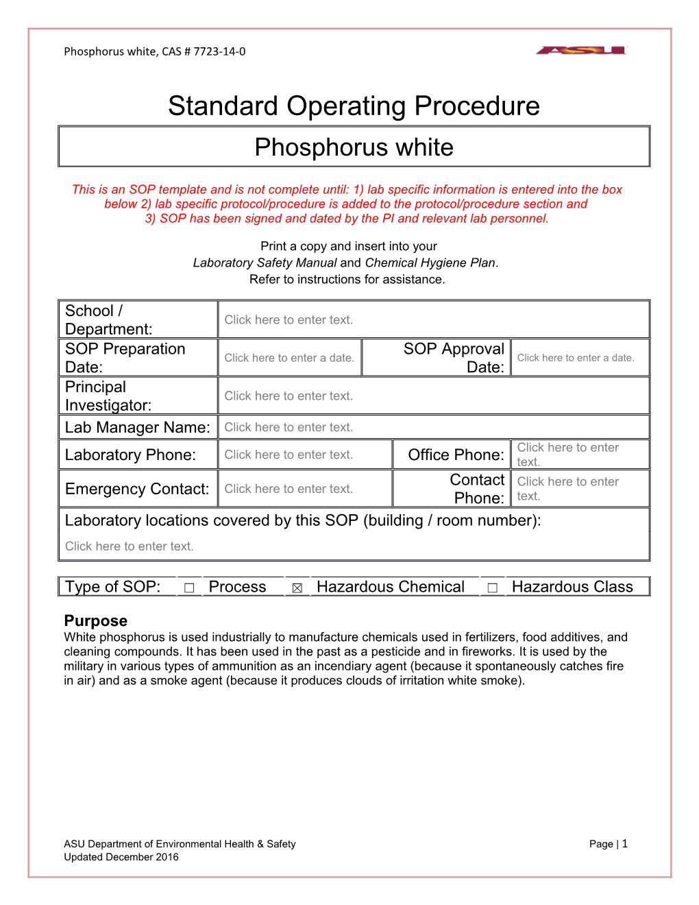 Phosphorus White, CAS # 7723-14-0