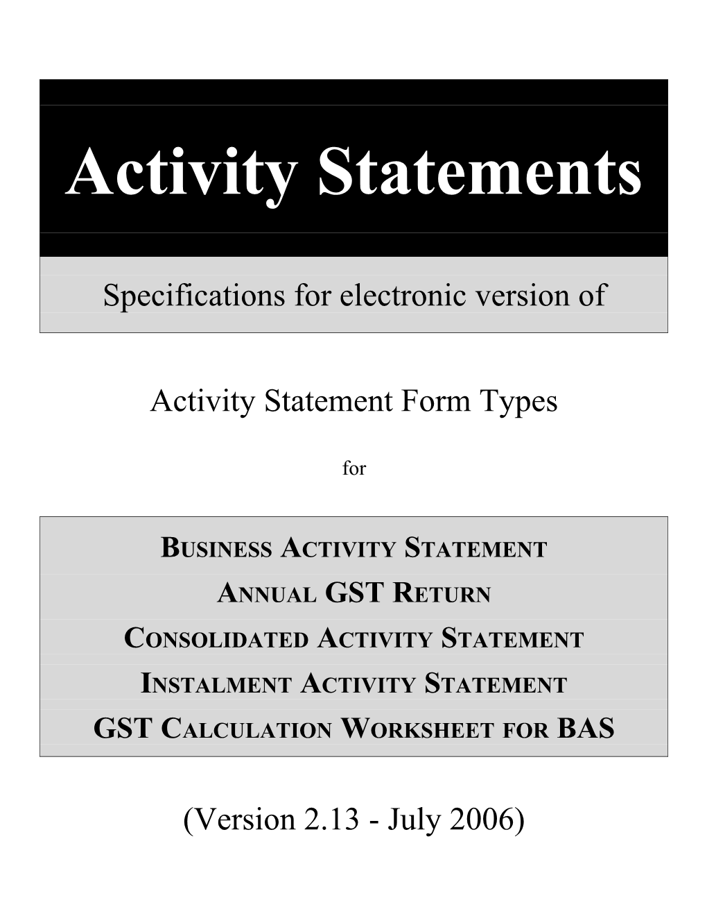 Monthly Business Activity Statemen