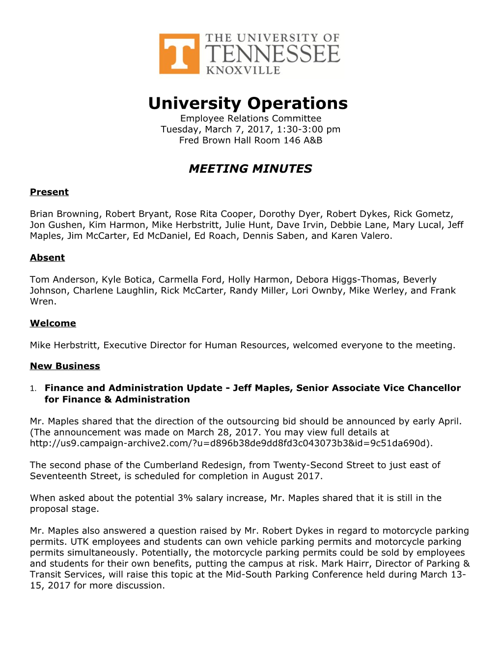 University Operations