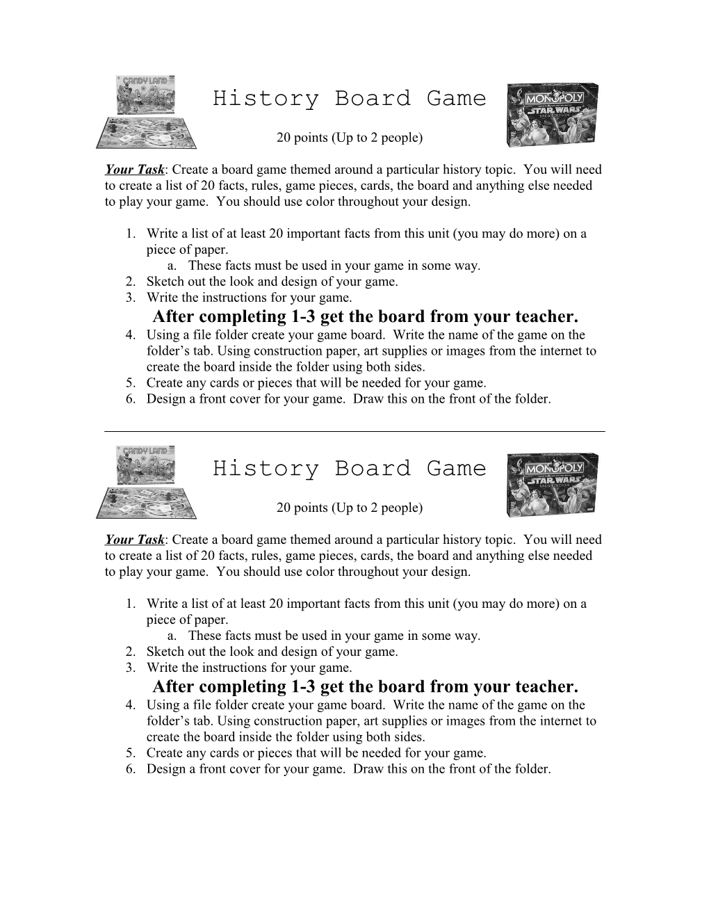 History Board Game
