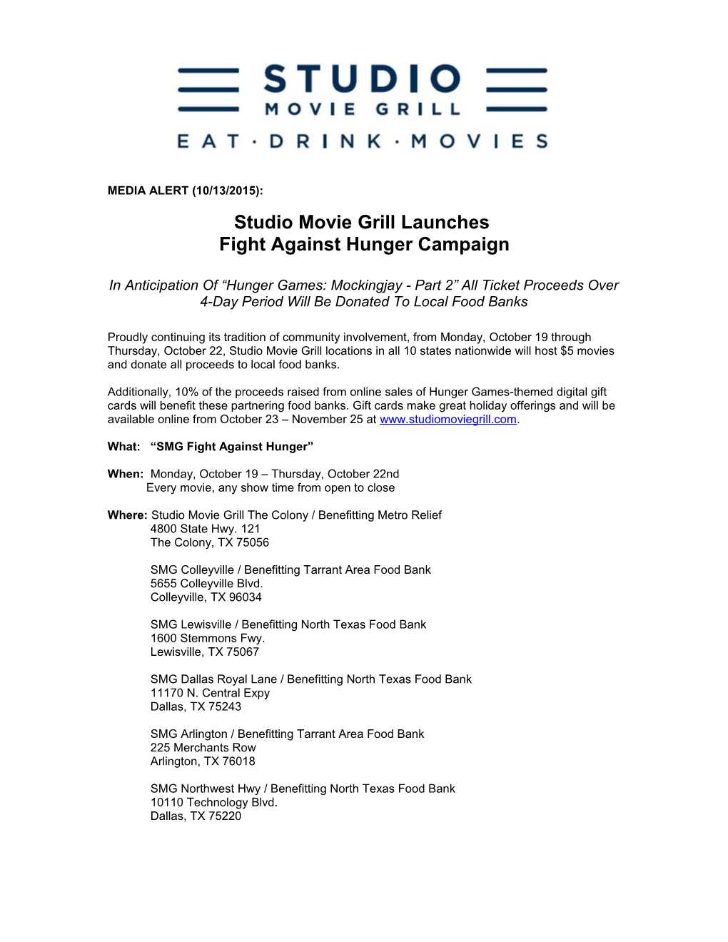 Fight Against Hunger Campaign