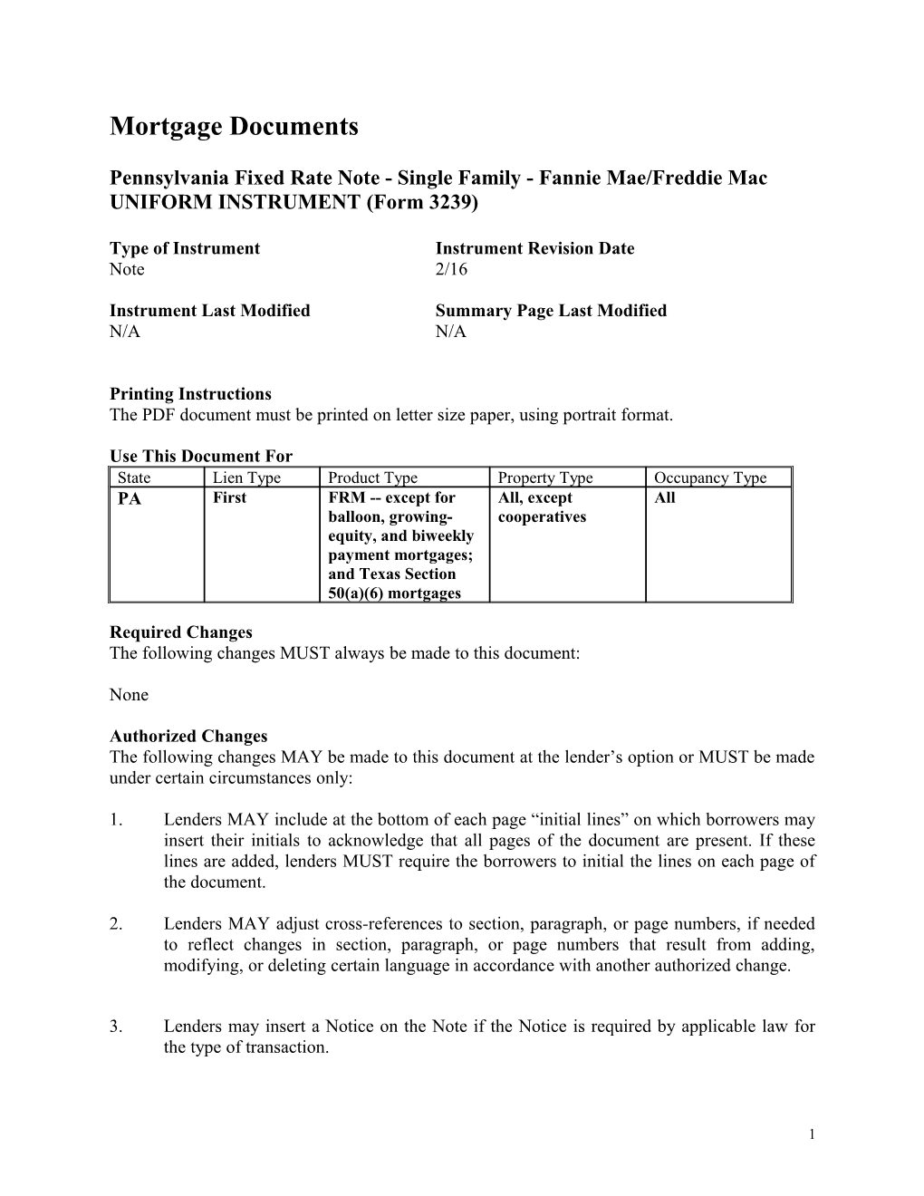 Summary: Multistate Fixed Rate Note