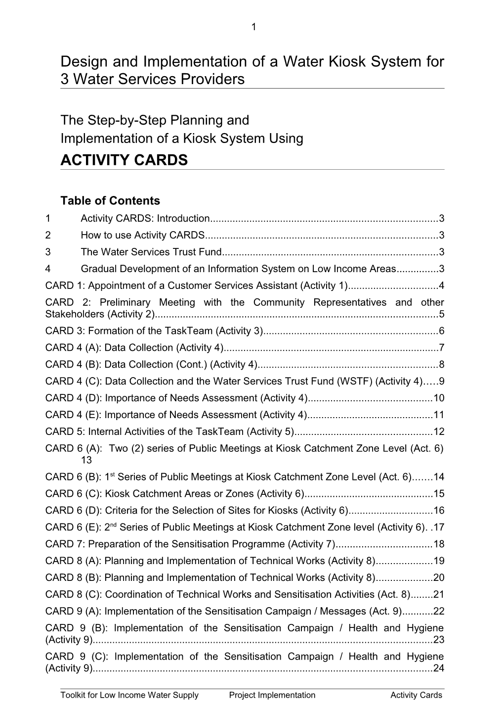 Toolkit for Peri-Urban Water Supply