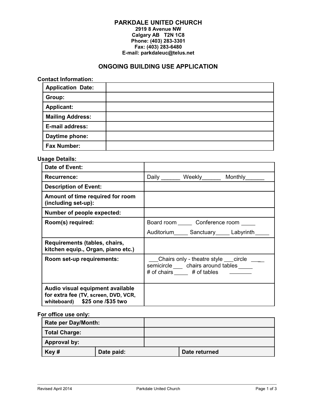 Ongoing Building Use Application