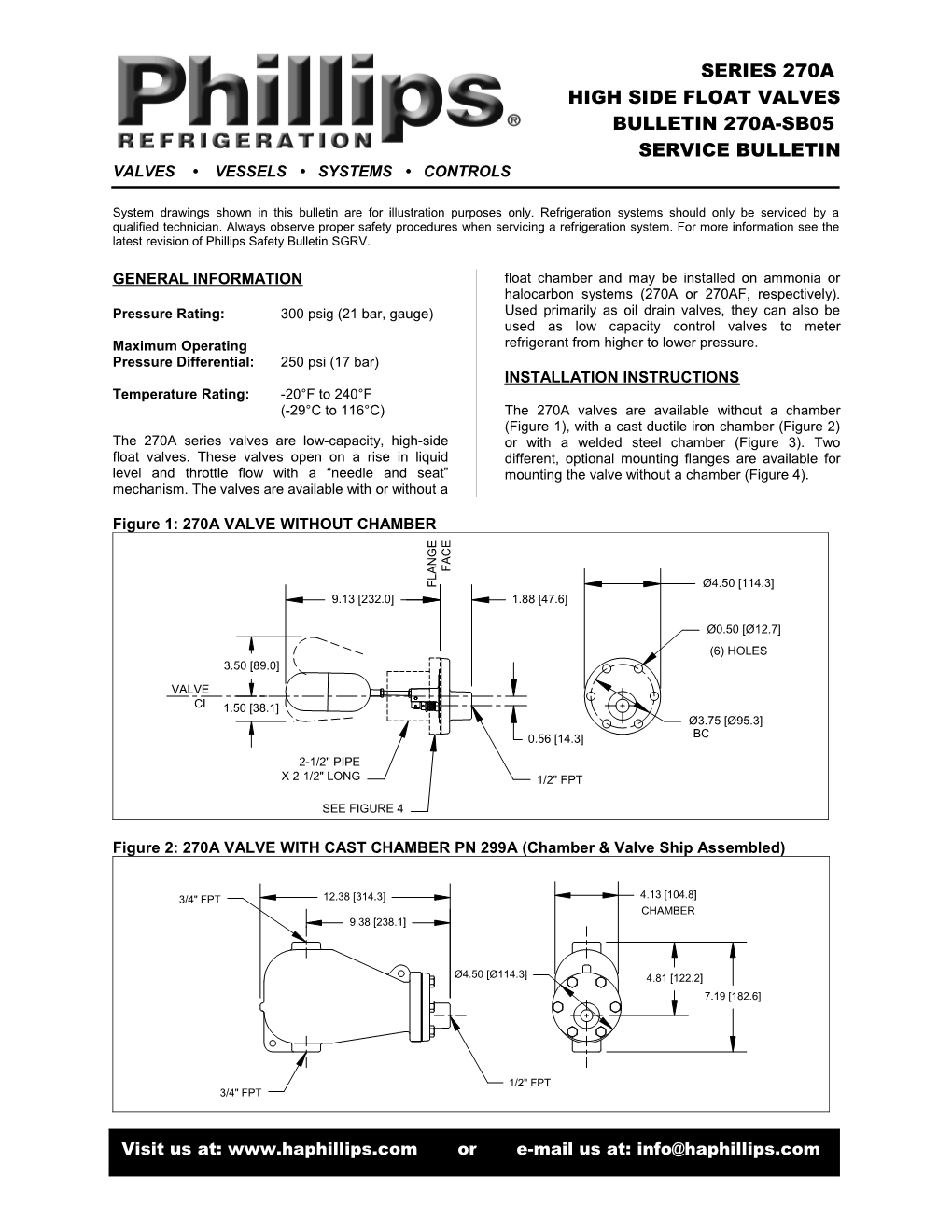 High Side Float Valves