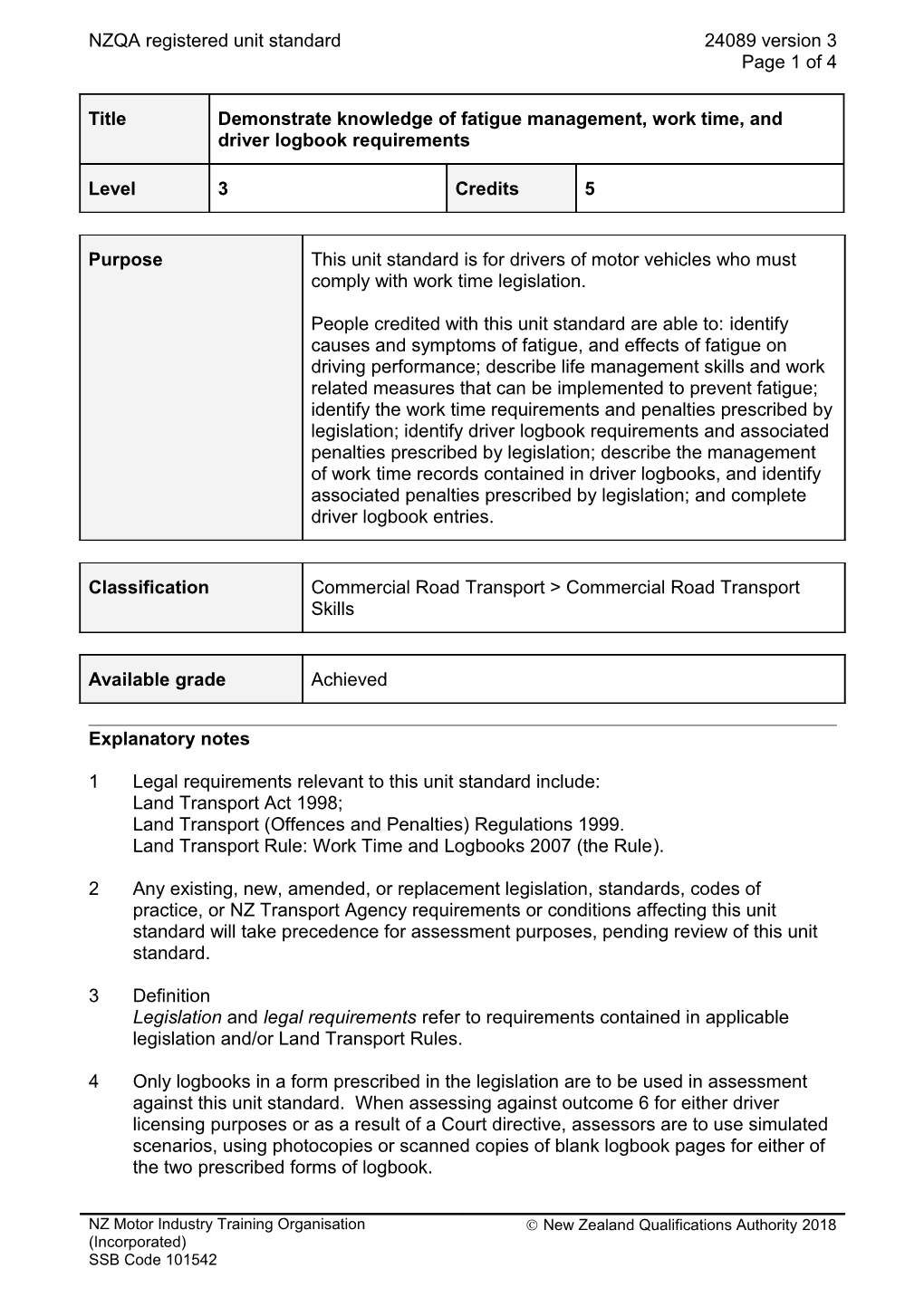 24089 Demonstrate Knowledge of Fatigue Management, Work Time, and Driver Logbook Requirements