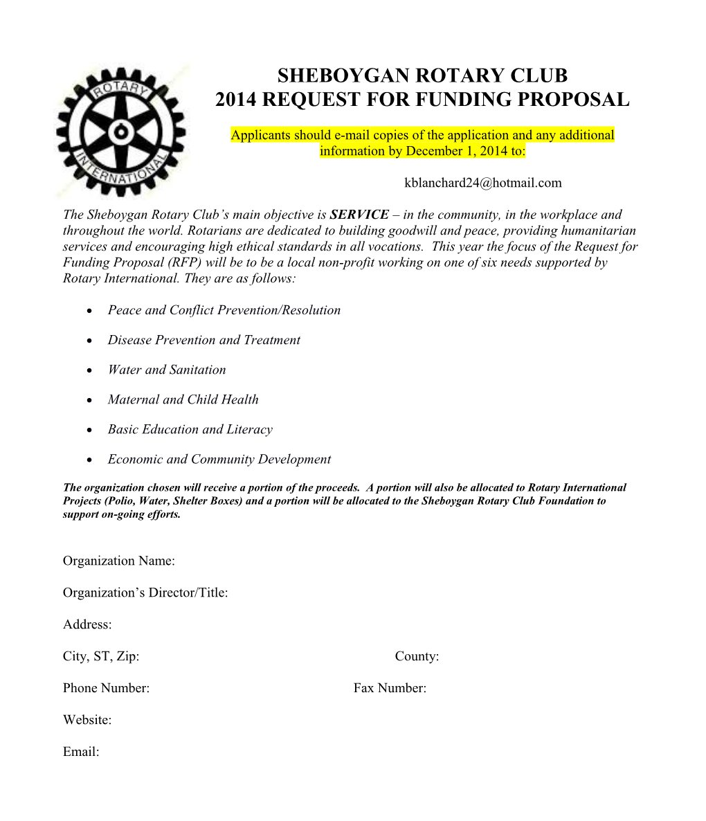 2014Request for Funding Proposal