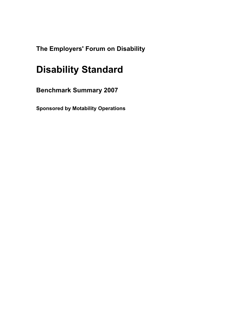 The Employers' Forum on Disability