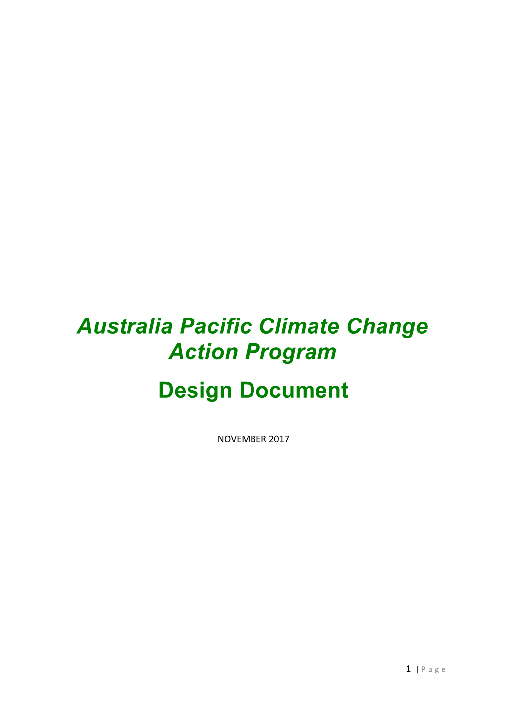Australia Pacific Climate Change Action Program
