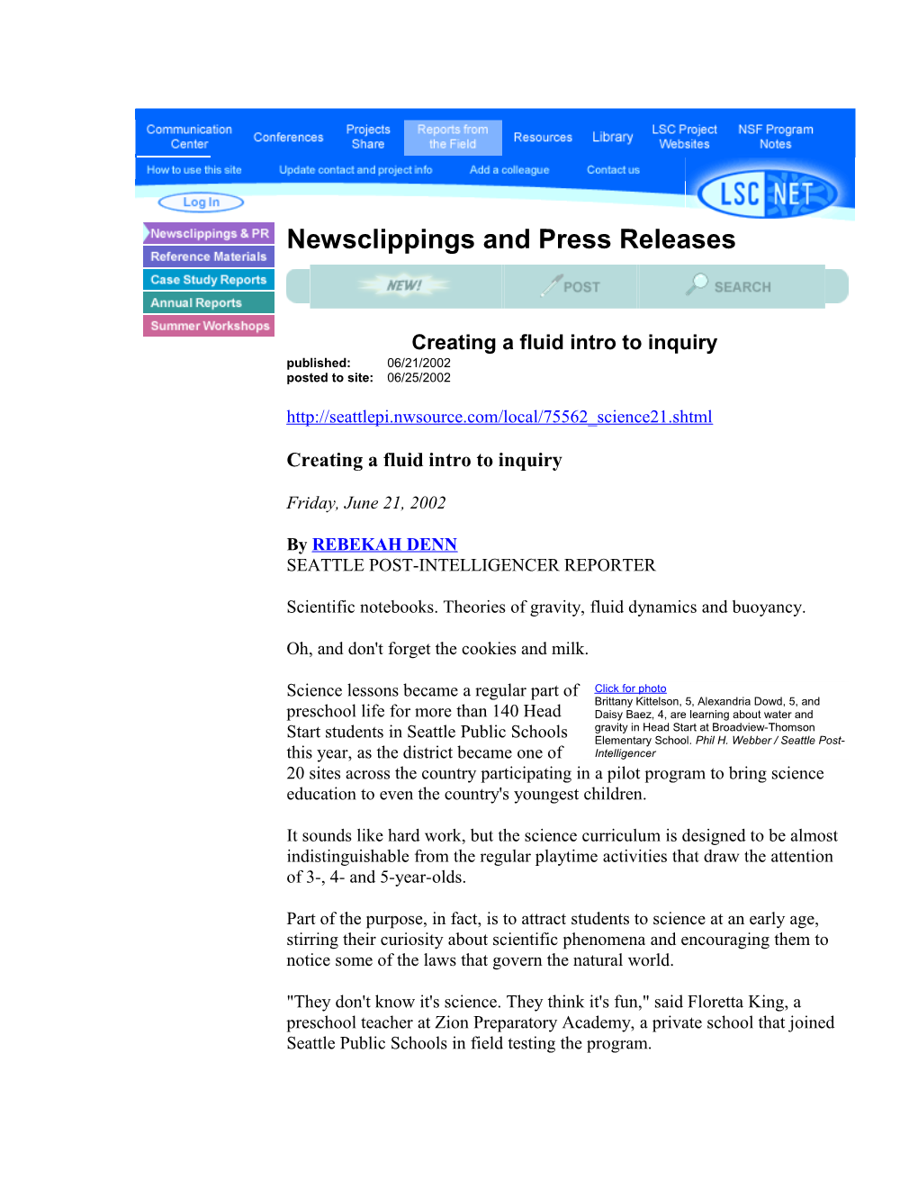 Newsclippings and Press Releases