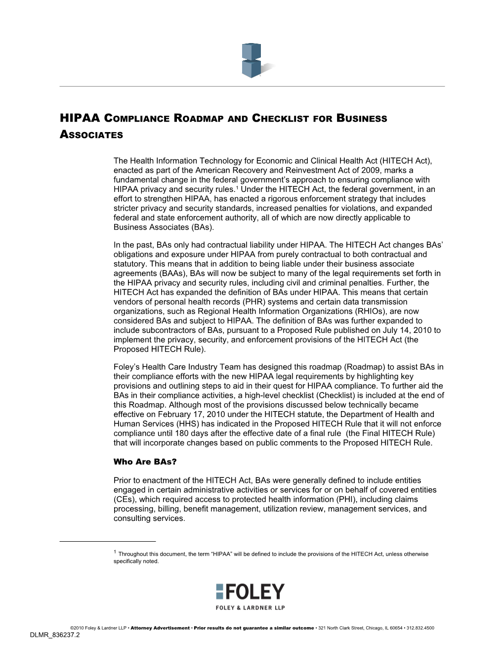 HIPAA Compliance Roadmap and Checklist for Business Associates