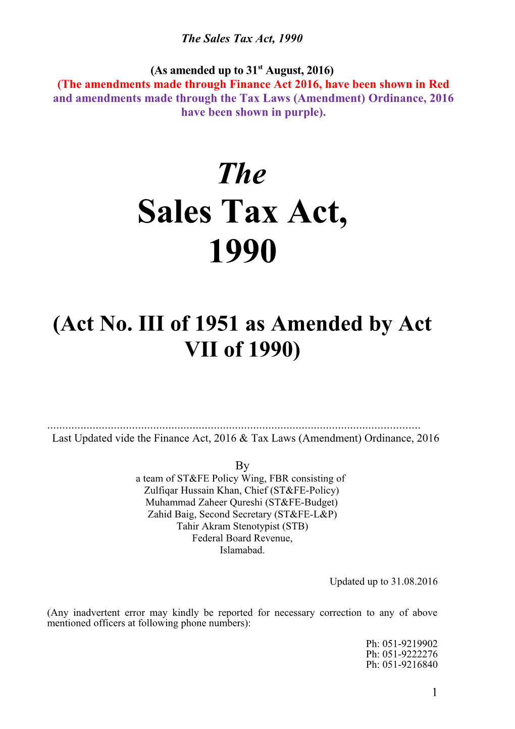 The Sales Tax Act, 1990