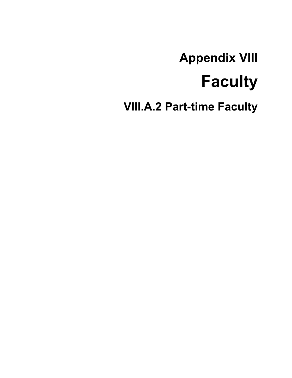 VIII.A.2 Part-Time Faculty