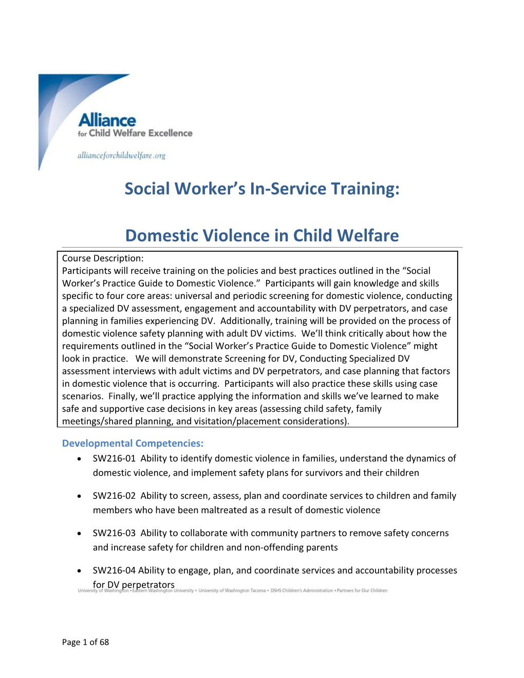 Social Worker S In-Service Training