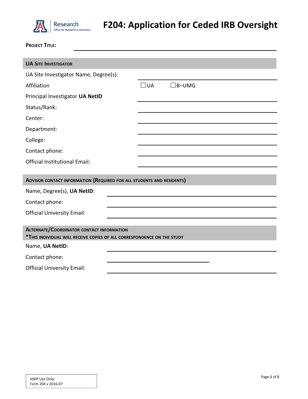 Human Subjects Committee: Sample Forms