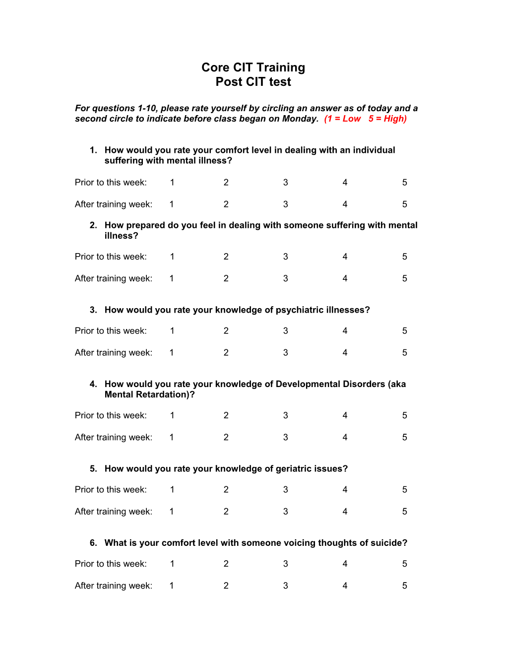 Core CIT Training