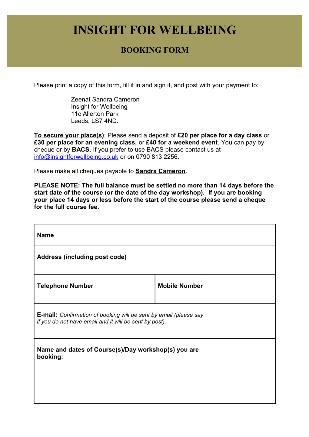 Please Print a Copy of This Form, Fill It in and Sign It, and Post with Your Payment To