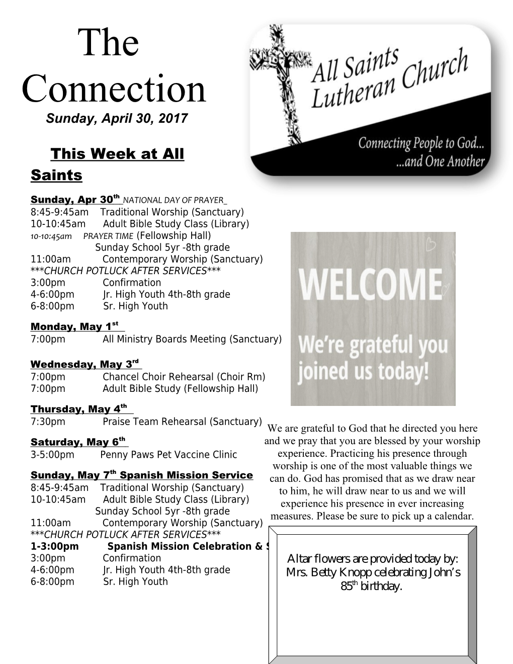 This Week at All Saints