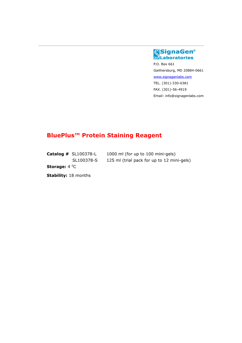 Blueplus Protein Staining Solution