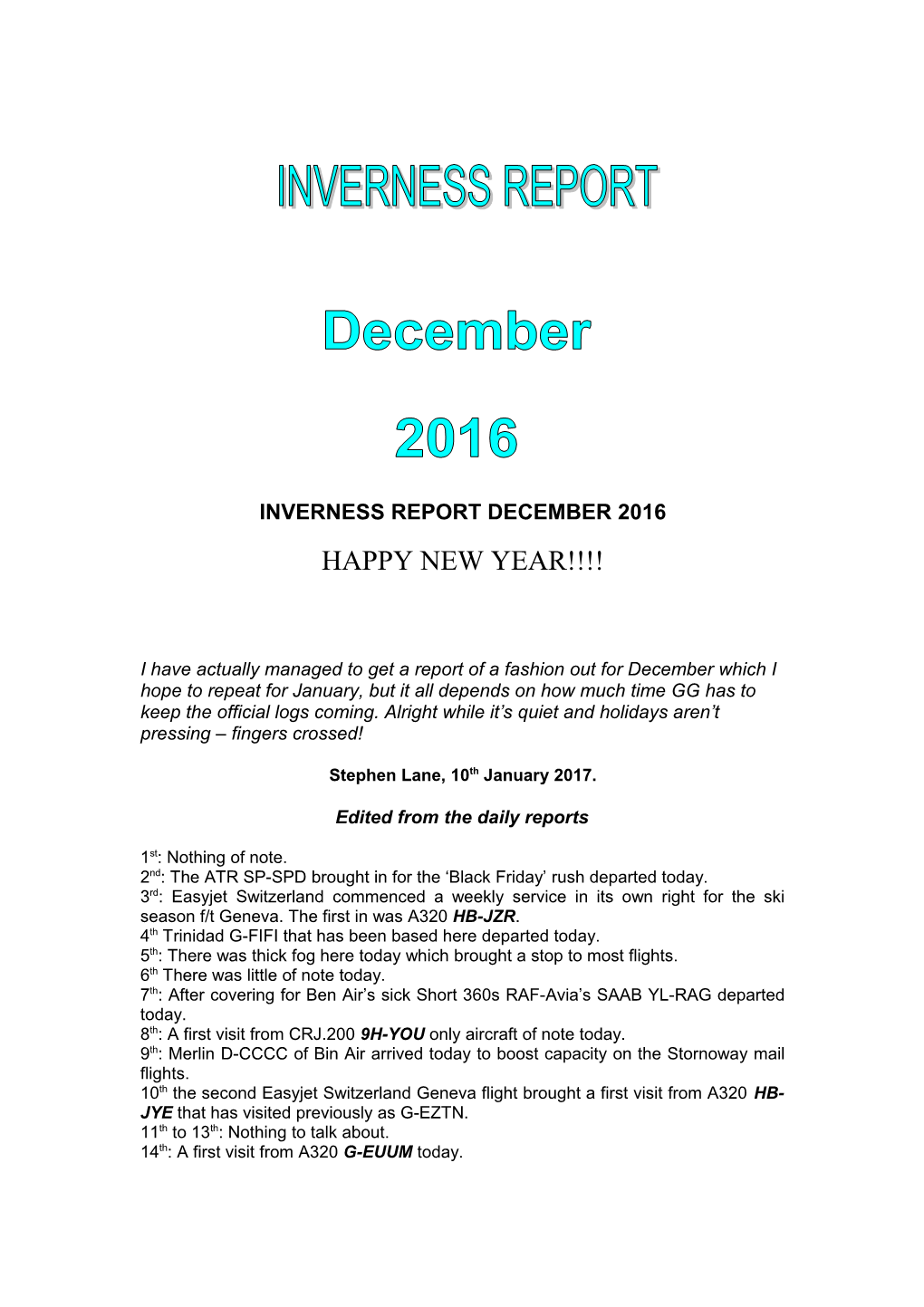 Inverness Report December 2016