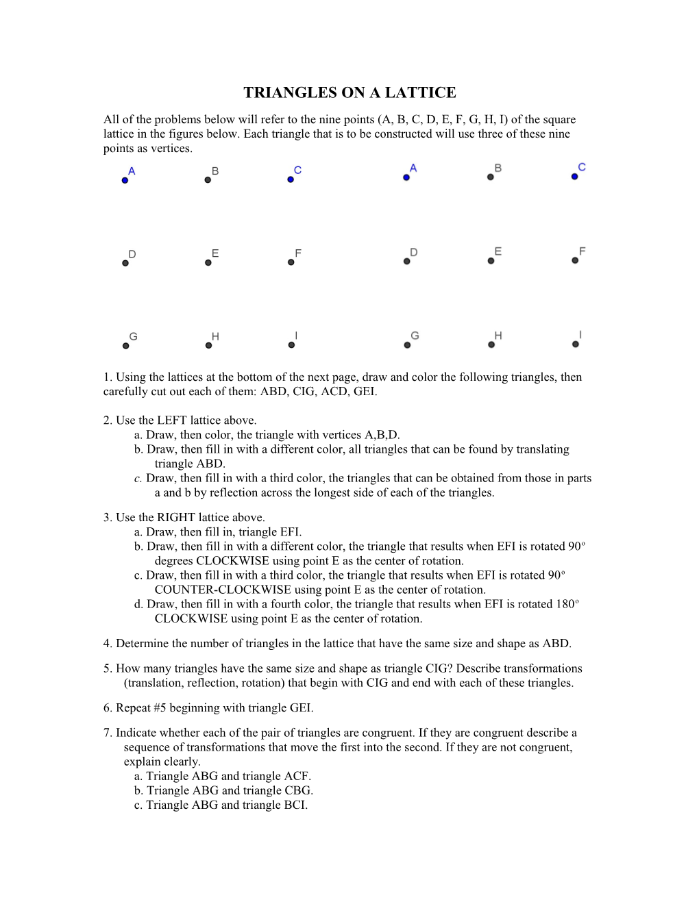 Triangles on a Lattice