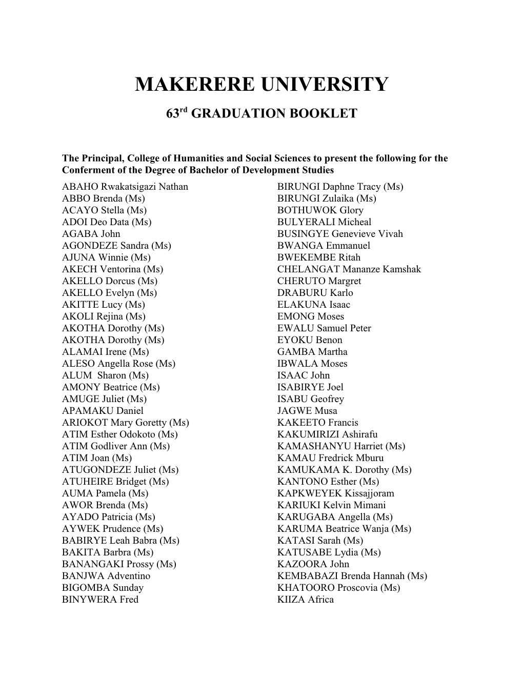 Makerere University s3