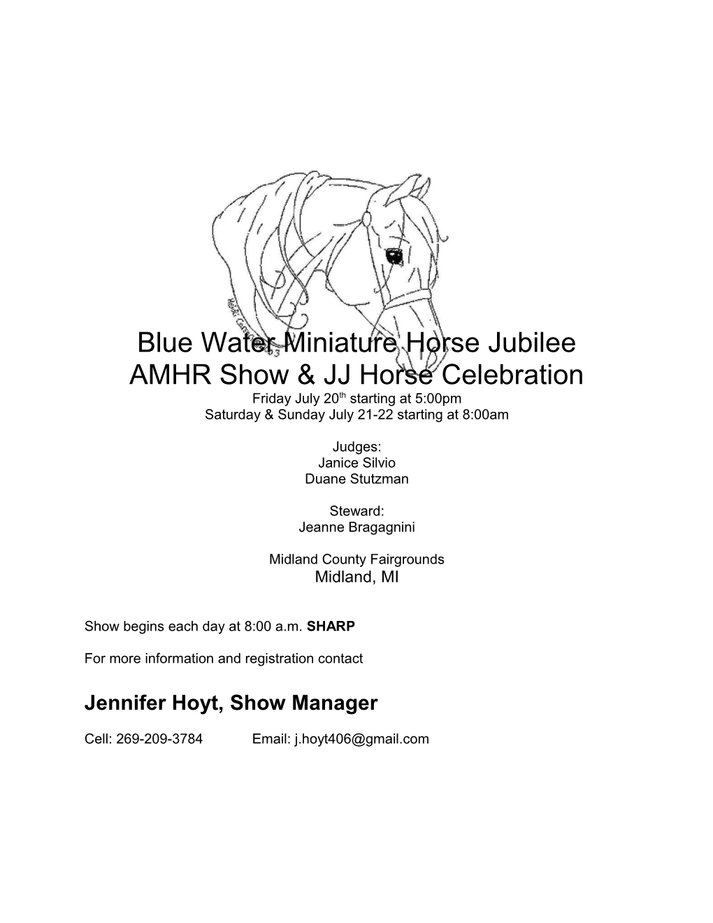 Blue Water Miniature Horse Jubilee