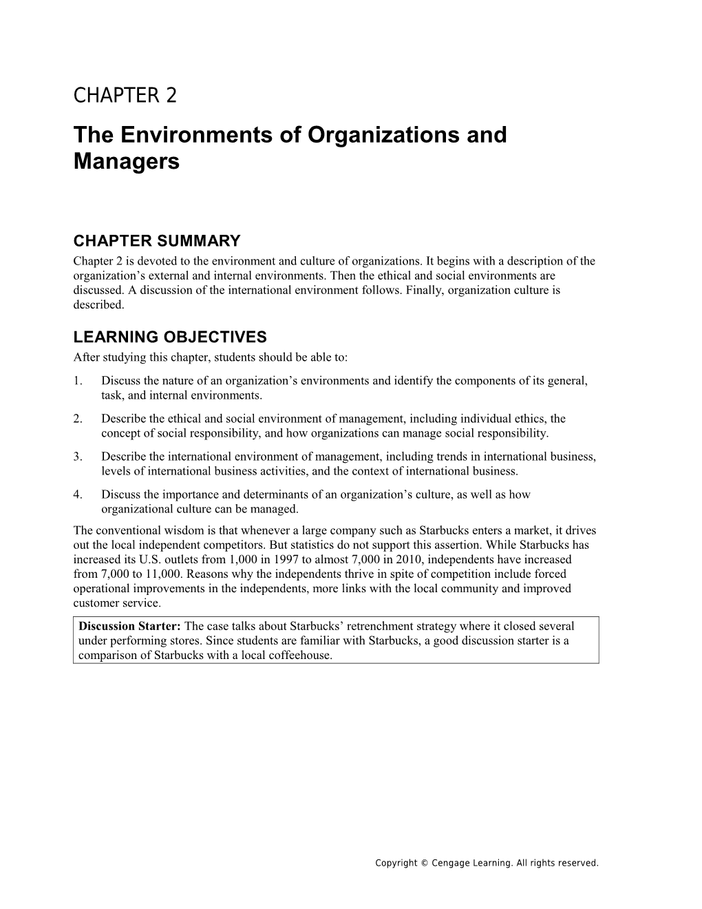 The Environments of Organizations and Managers