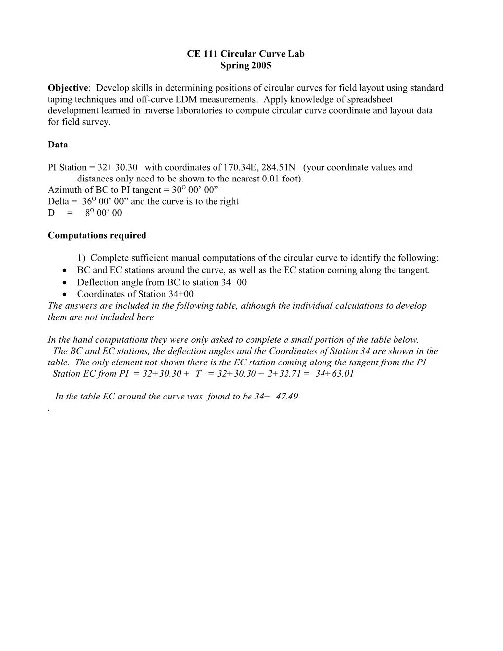 CE 111 Circular Curve Lab