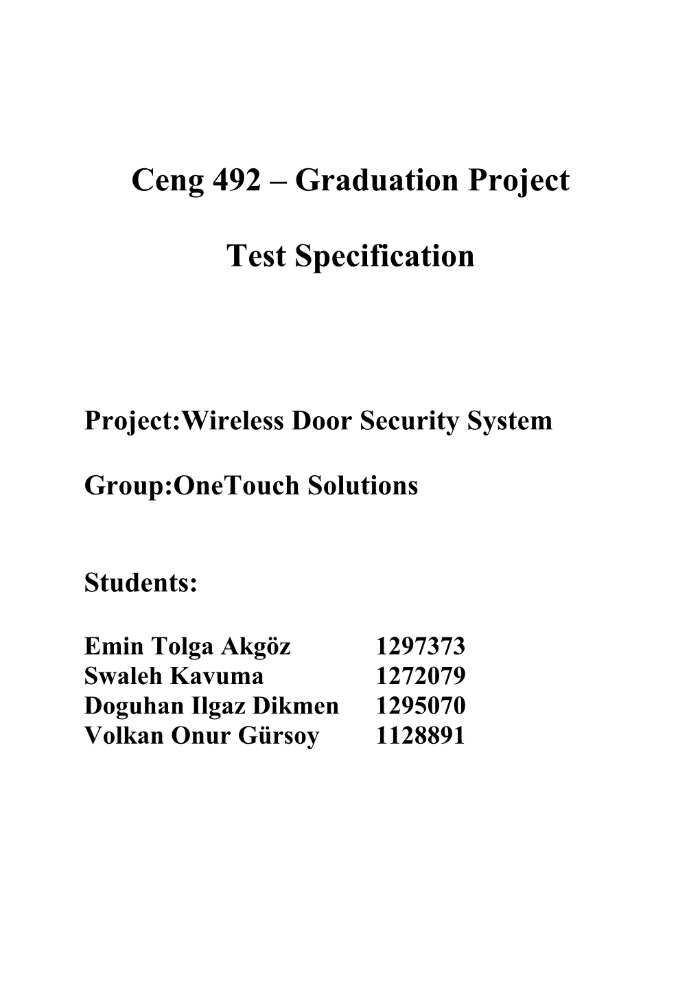 Ceng 492 Graduation Project