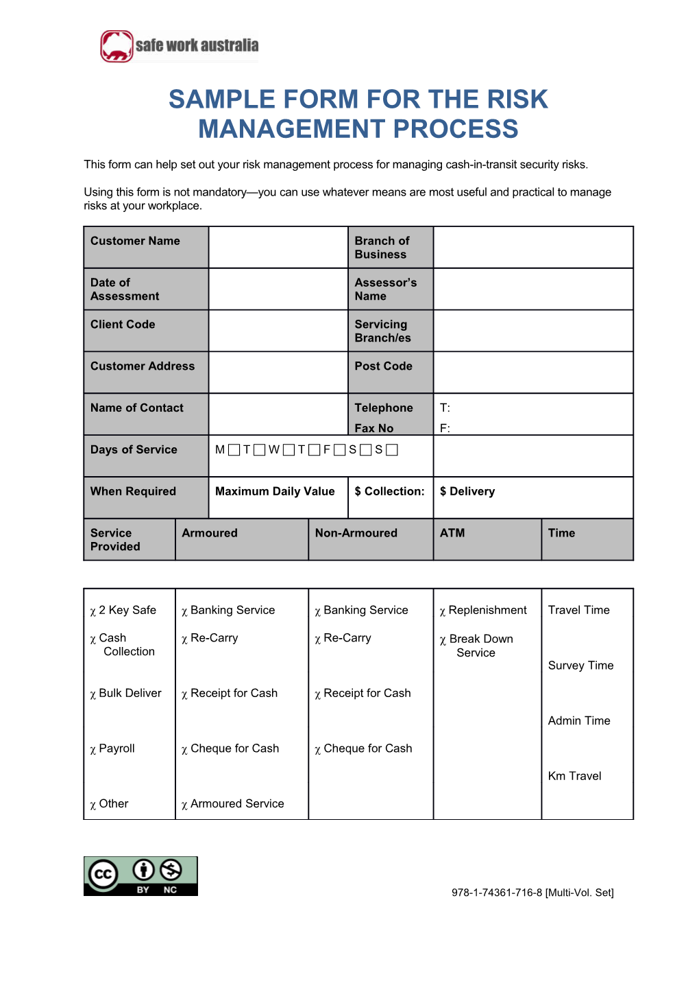 5. Sample Form for the Risk Management Process