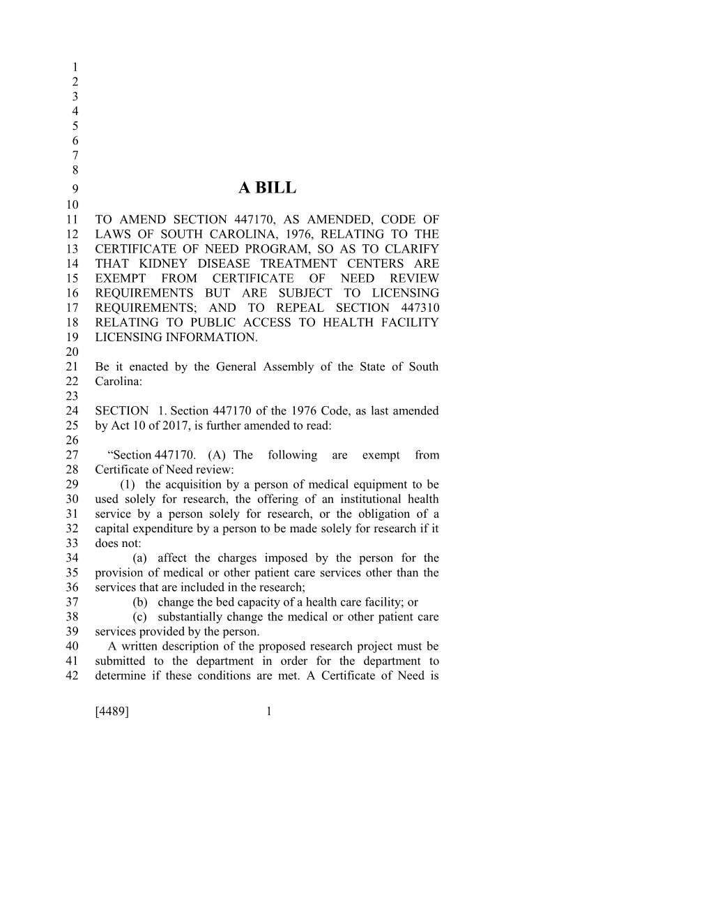 2017-2018 Bill 4489 Text of Previous Version (Dec. 13, 2017) - South Carolina Legislature Online