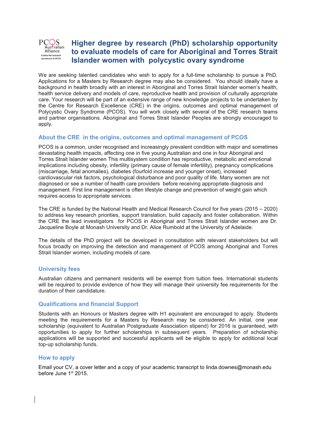 About the CRE in the Origins, Outcomes and Optimal Management of PCOS