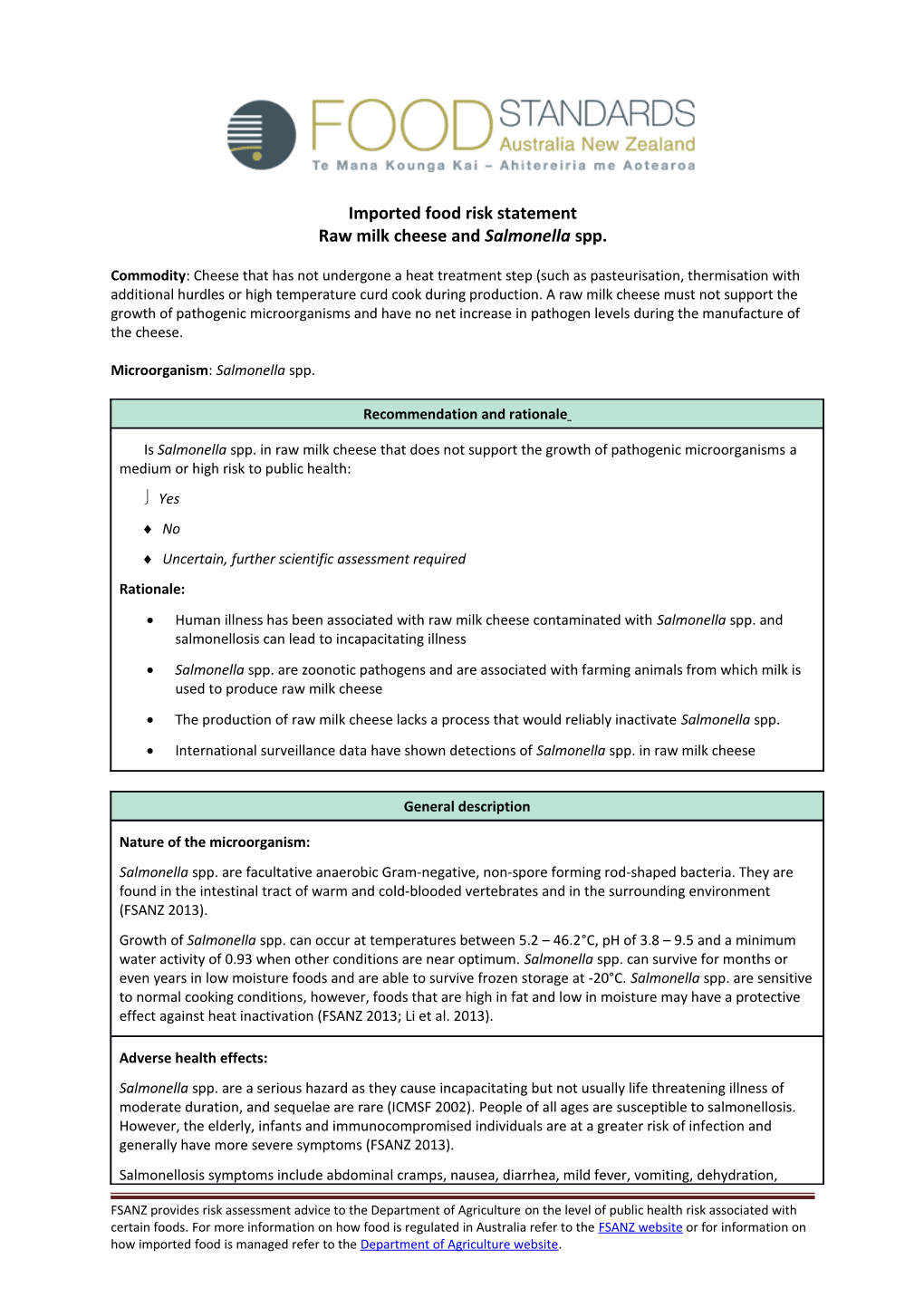 Imported Food Risk Statement s3
