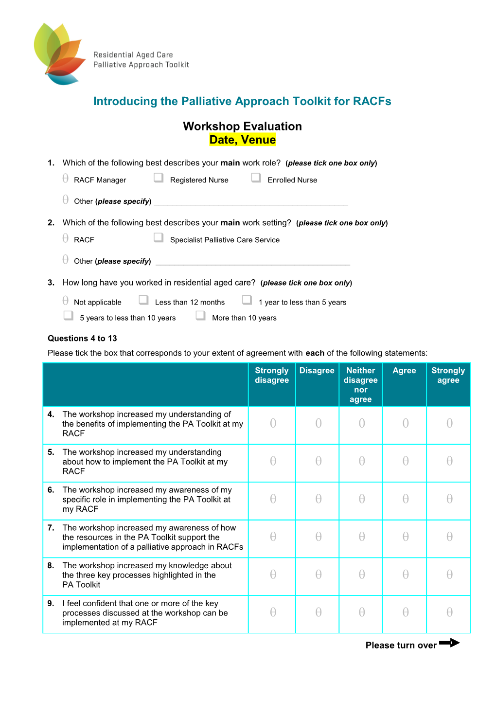 Introducing the Palliative Approach Toolkit for Racfs