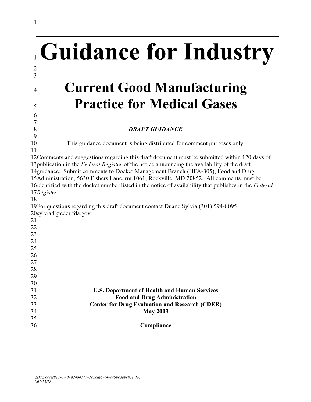 Guidance for Industry