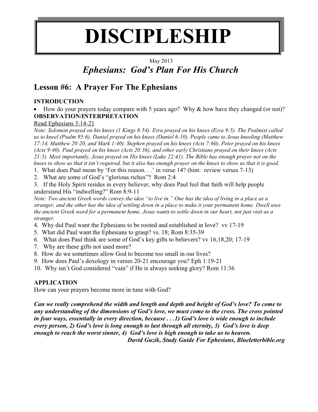 Ephesians: God S Plan for His Church