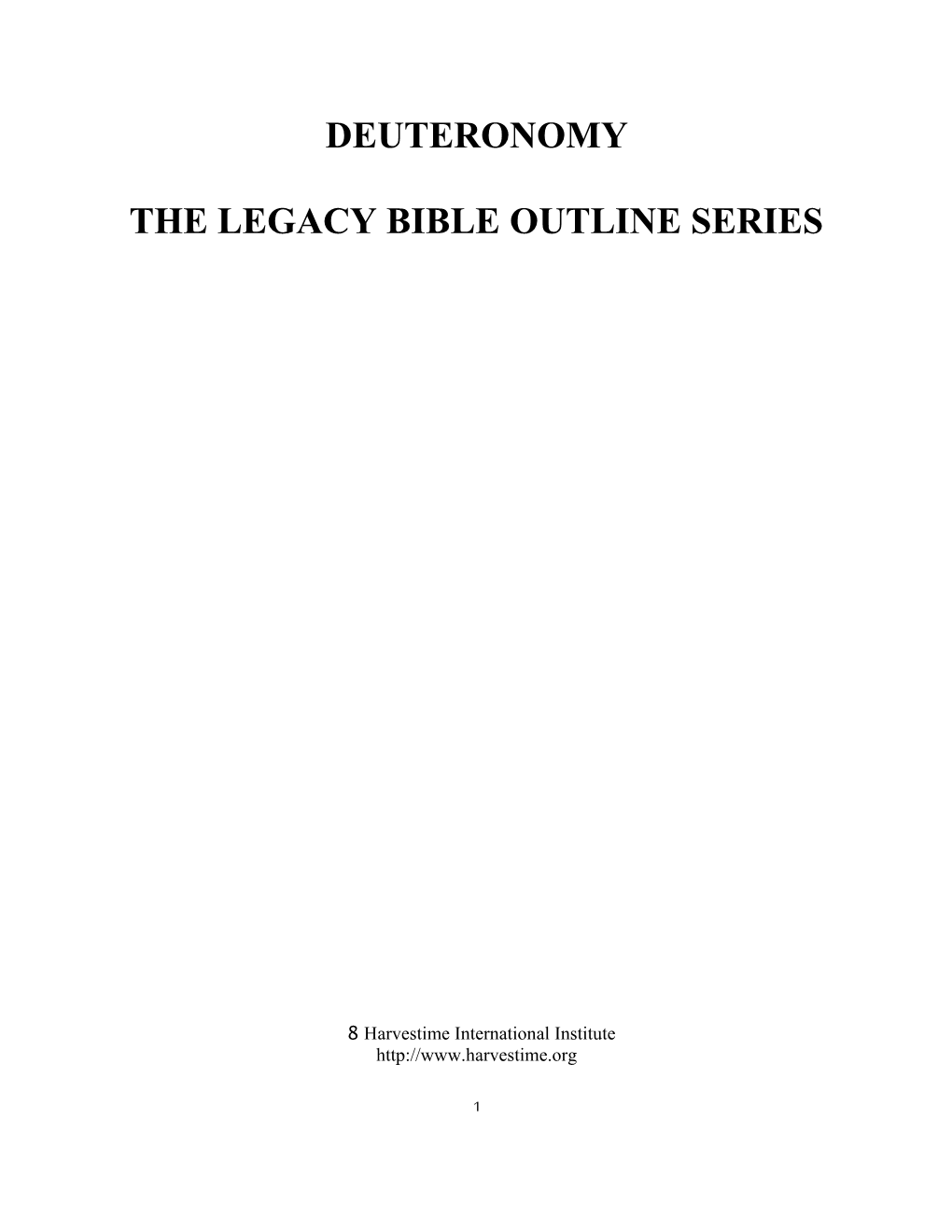 The Legacy Bible Outline Series s2