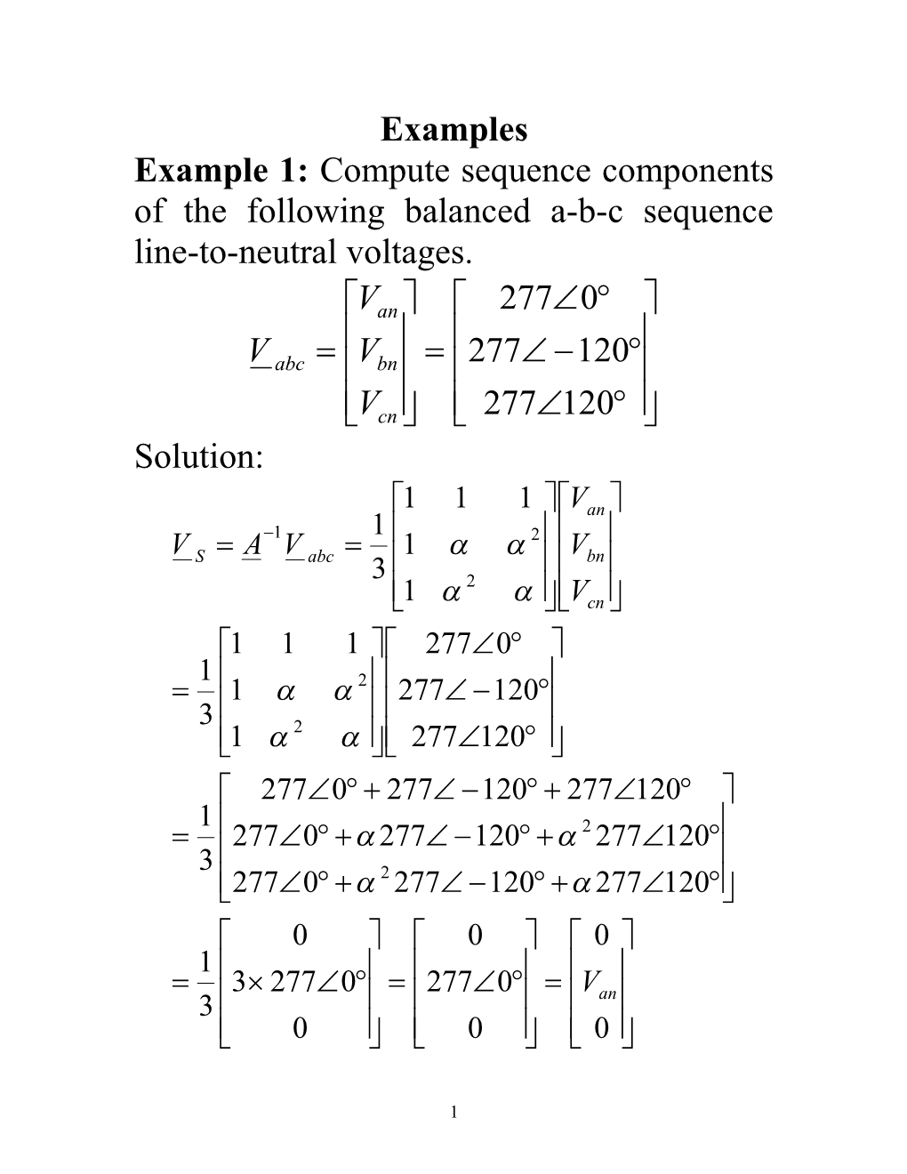 Notes 5: Symmetrical Components s1