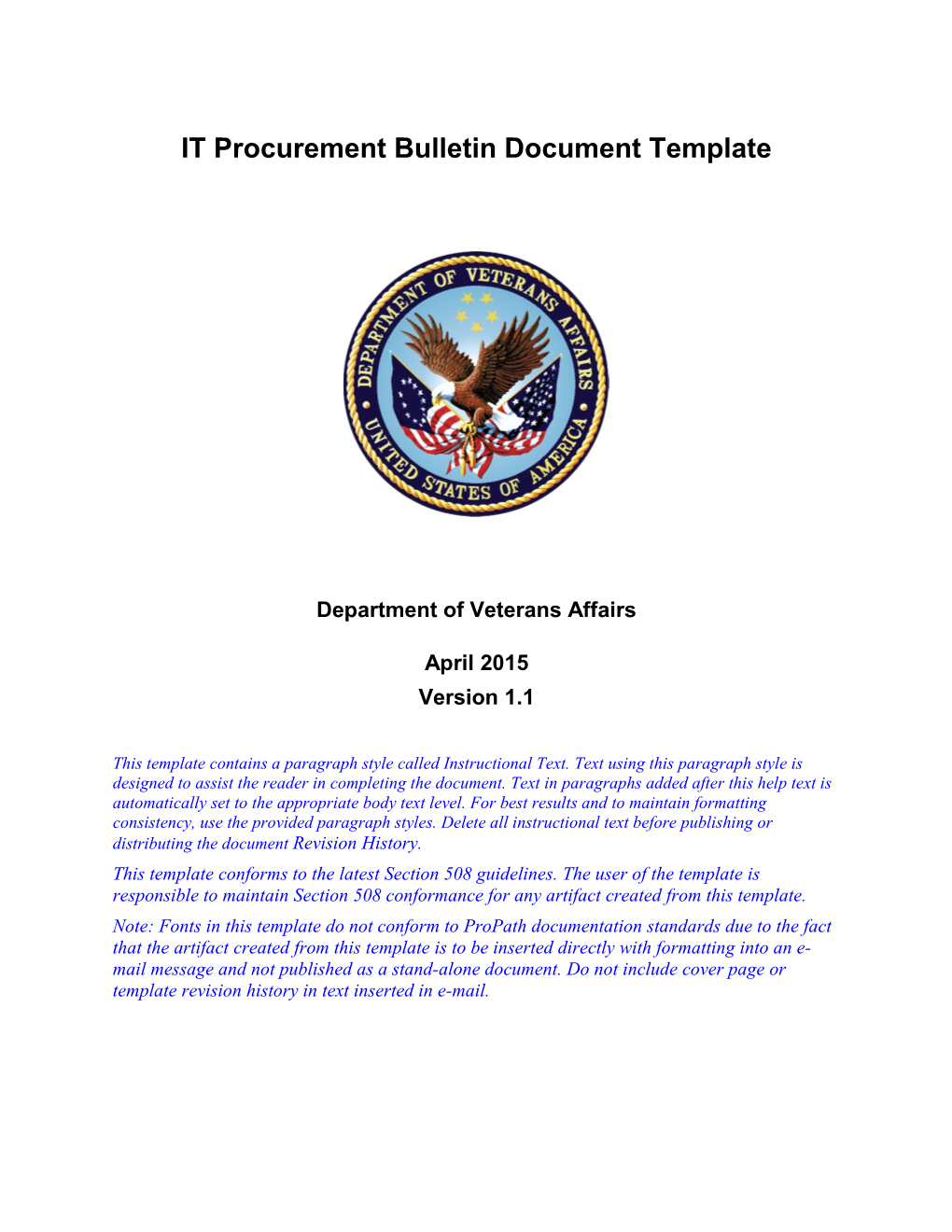 IT Procurement Bulletin Document Template